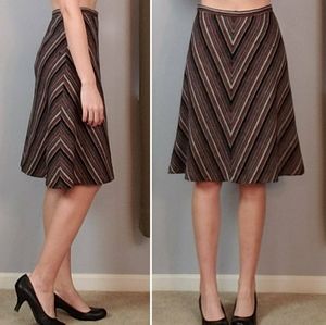 Vintage 1970s St Michaels wool chevron midi skirt